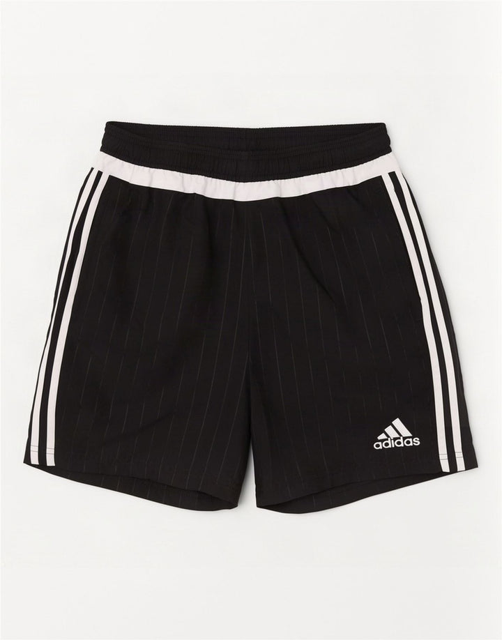 Adidas Herren Sport Shorts Medium Schwarz Gestreiftes Polyester