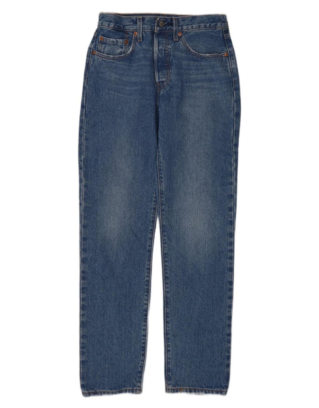 Levi's Damen 501 Straight Jeans W26 L30 Blaue Baumwolle