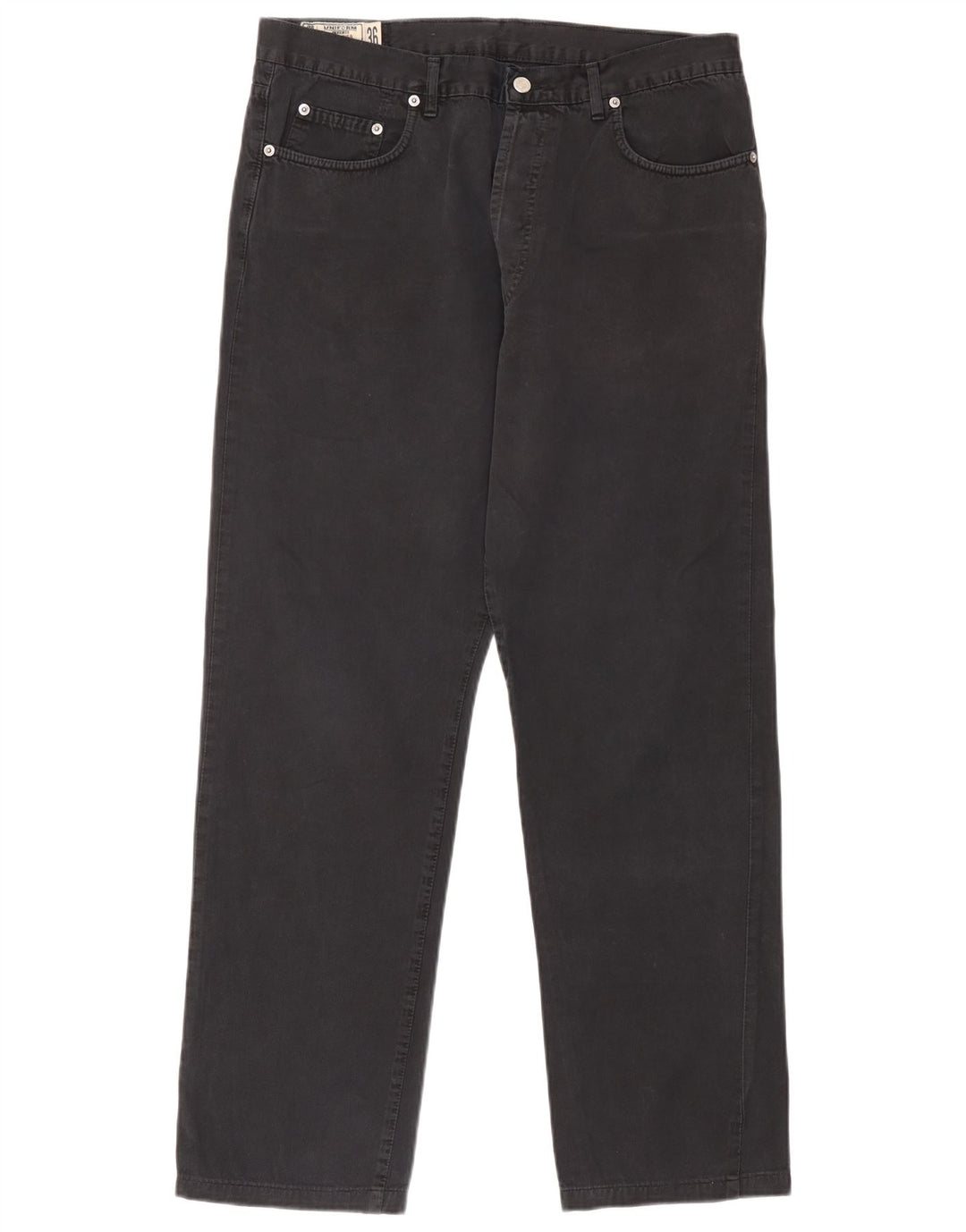 Uniform Herren Straight Jeans W36 L30 Schwarze Baumwolle