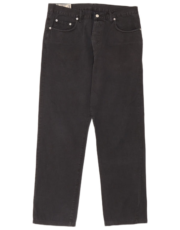 Uniform Herren Straight Jeans W36 L30 Schwarze Baumwolle