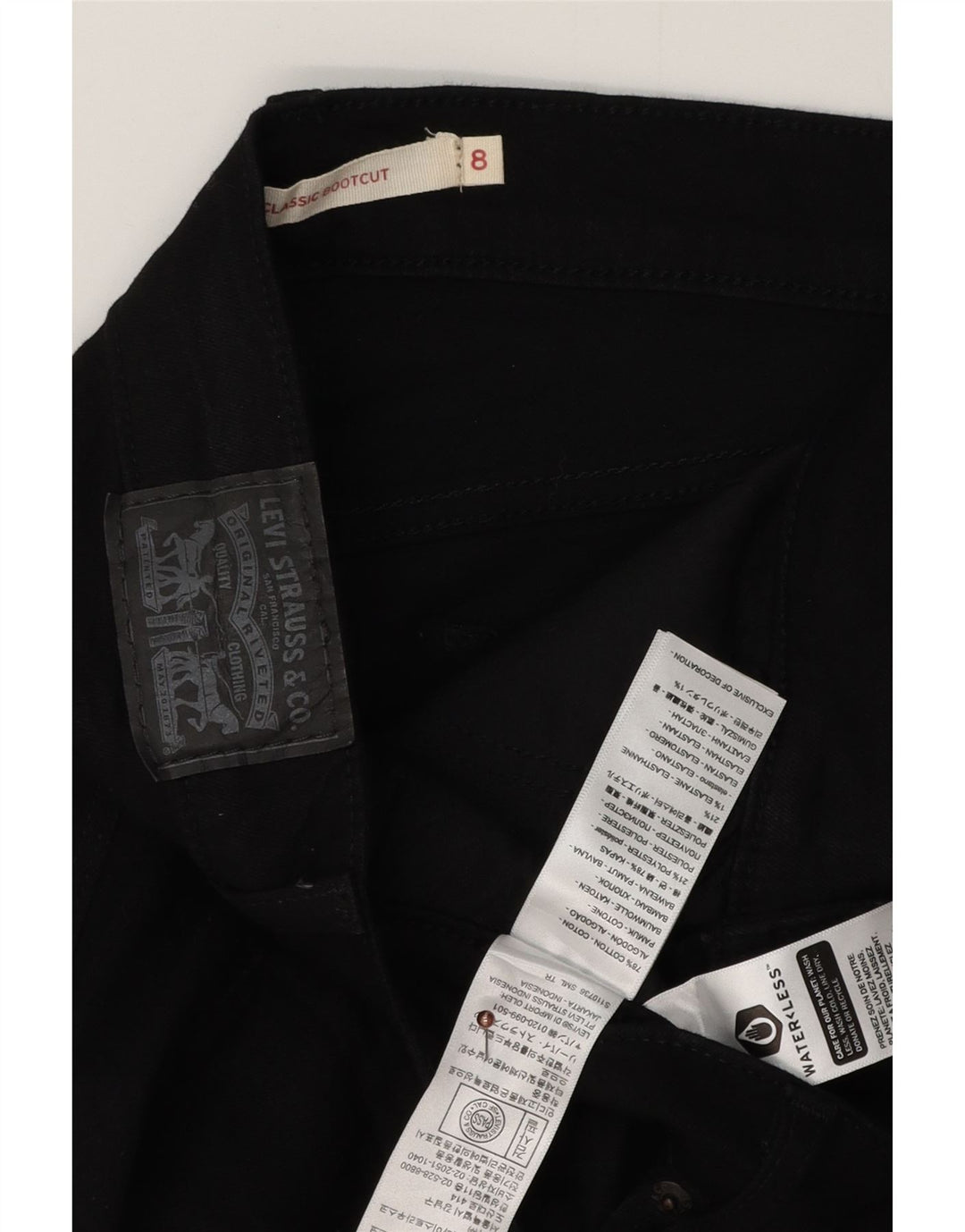LEVI'S Damen Classic Bootcut Jeans US 8 Medium W30 L29 Schwarze Baumwolle