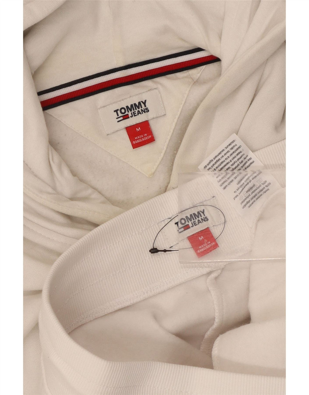 Tommy Hilfiger Womens Graphic Full Trainingsanzug UK 14 Mittelweiße Baumwolle