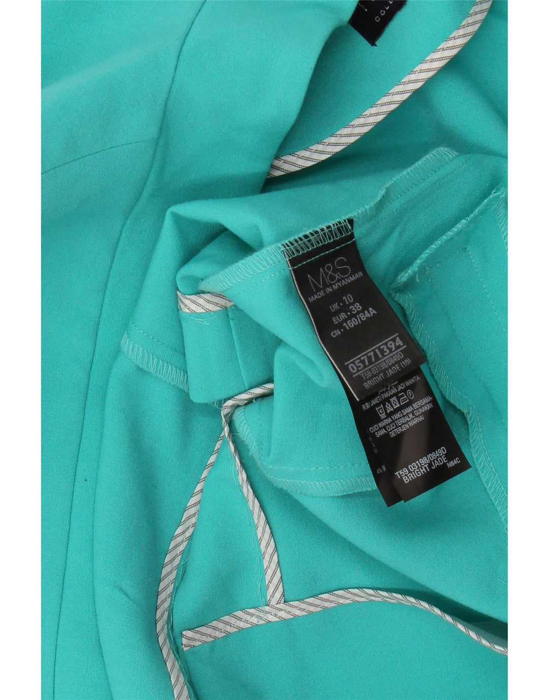 Marks & Spencer Offene Damen-Blazerjacke UK 10 Small Türkis Polyester
