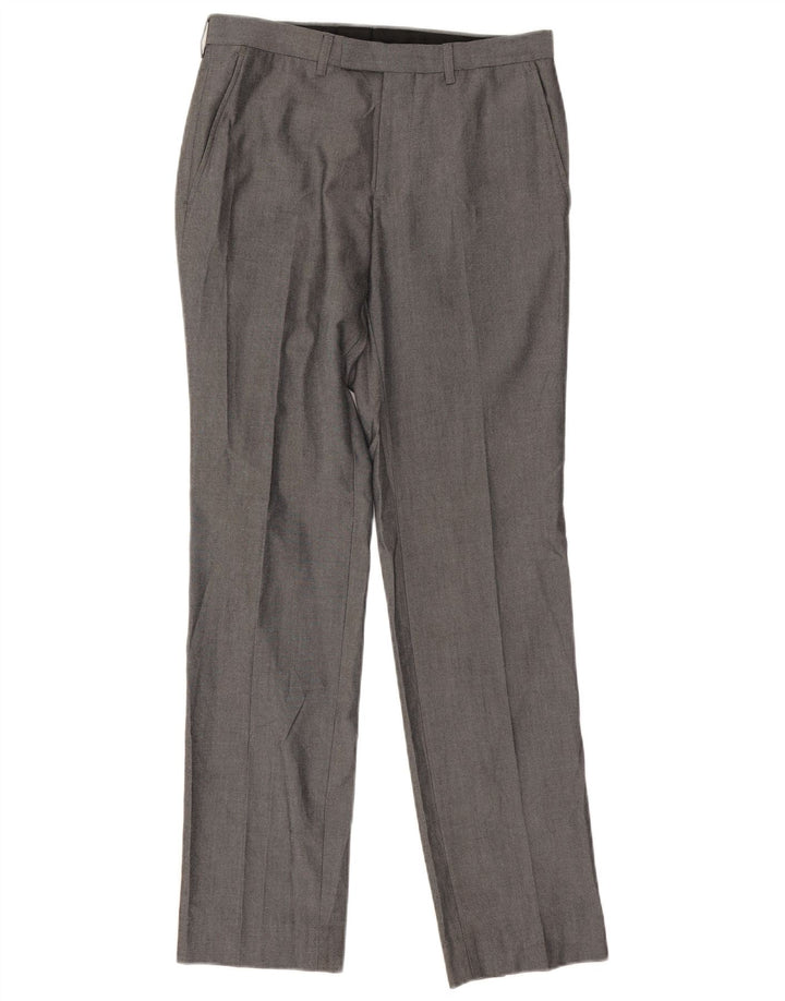 Gerade Herren-Anzughose von Marks & Spencer, W30, L31, grau, Polyester