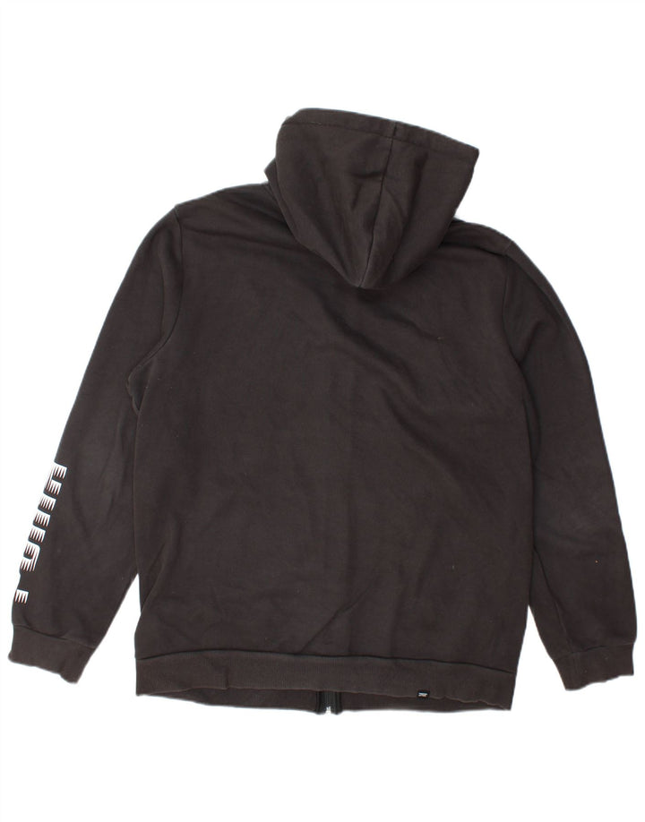 Puma Herren-Kapuzenpullover mit grafischem Reißverschluss, mittelschwarz, Baumwolle