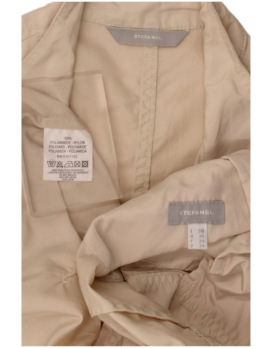 Stefanel Damen Utility-Jacke IT 38 XS Beige Polyamid