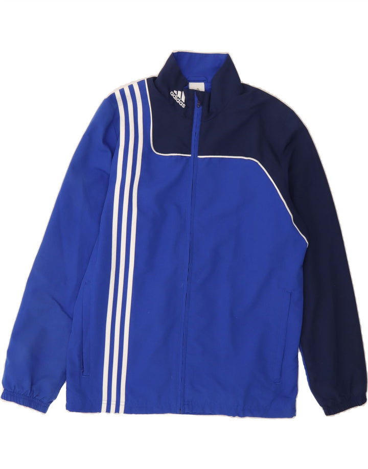 ADIDAS Boys Tracksuit Top Jacket 13-14 Years Blue Colourblock Polyester Vintage Adidas and Second-Hand Adidas from Messina Hembry 
