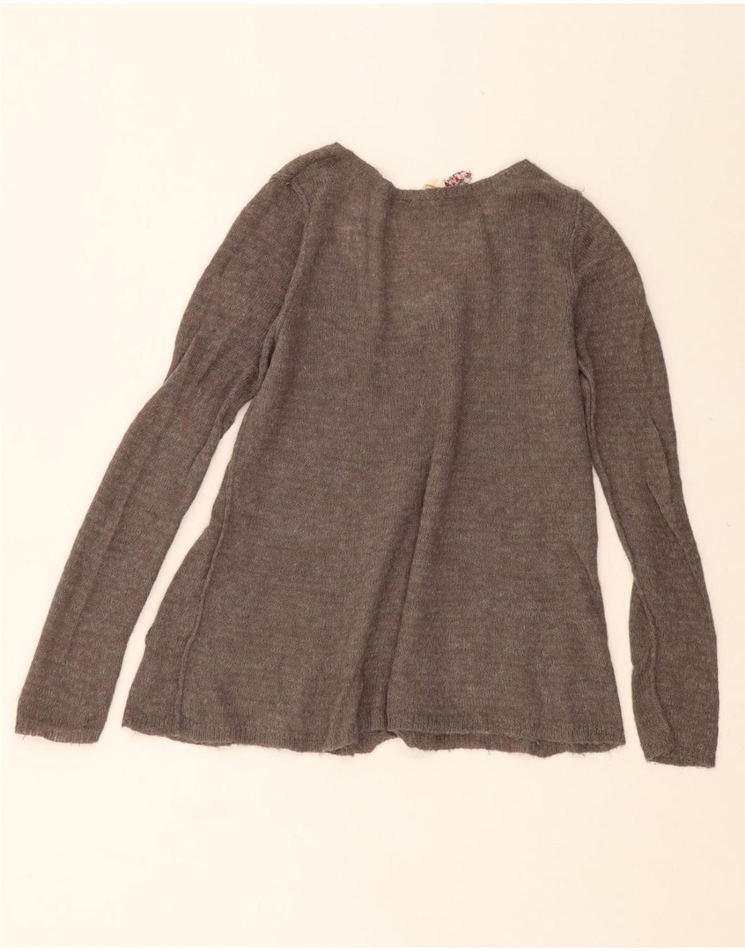 WHITE STUFF Womens V-Neck Jumper Sweater UK 12 Medium Grey Acrylic Vintage White Stuff and Second-Hand White Stuff from Messina Hembry 