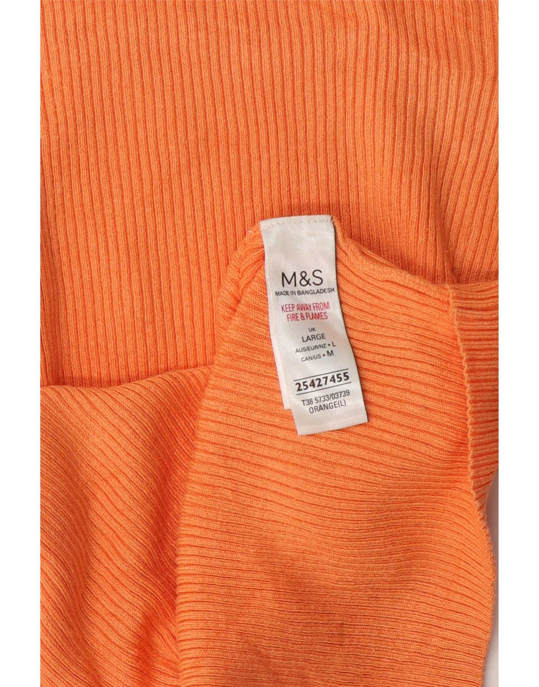 Marks & Spencer Damen T-Shirt Top UK 14 Large Orange Viskose