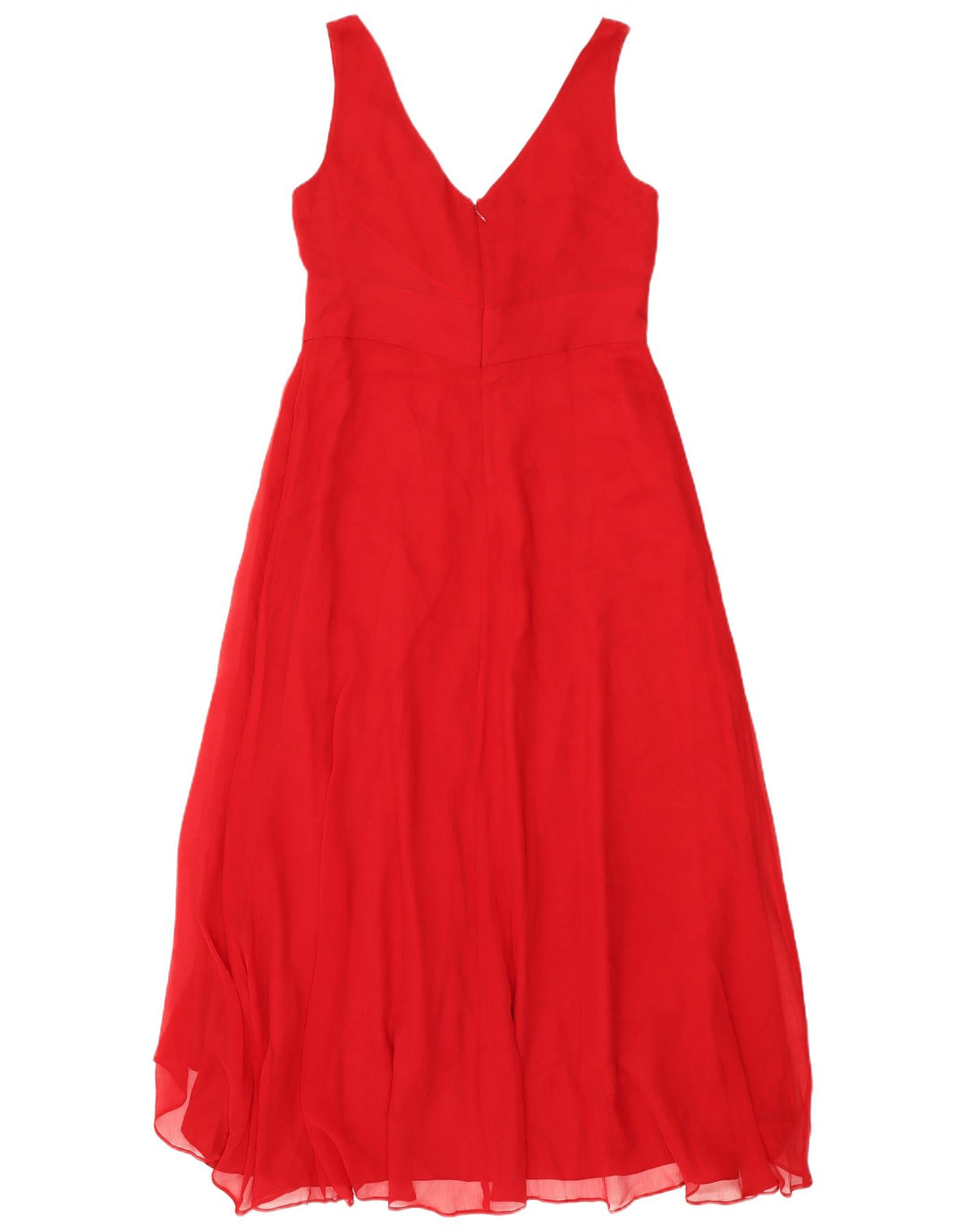 Hobbs Damen Ärmelloses Maxikleid UK 14 Mittelrote Seide