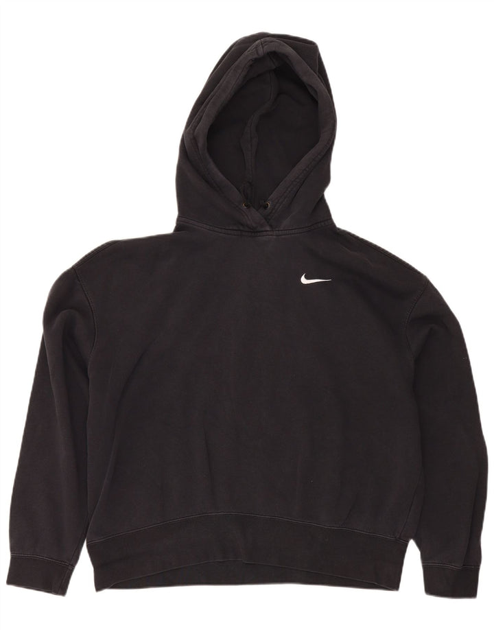 Nike Damen-Pullover mit übergroßem Kapuzenpullover, Gr. 14, mittelschwarz, Baumwolle