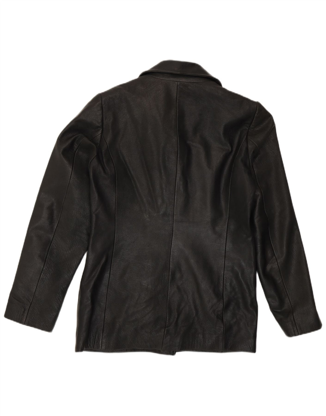 Fransa Damen-Blazerjacke aus Leder mit 3 Knöpfen, UK 14, Mittelschwarzes Leder