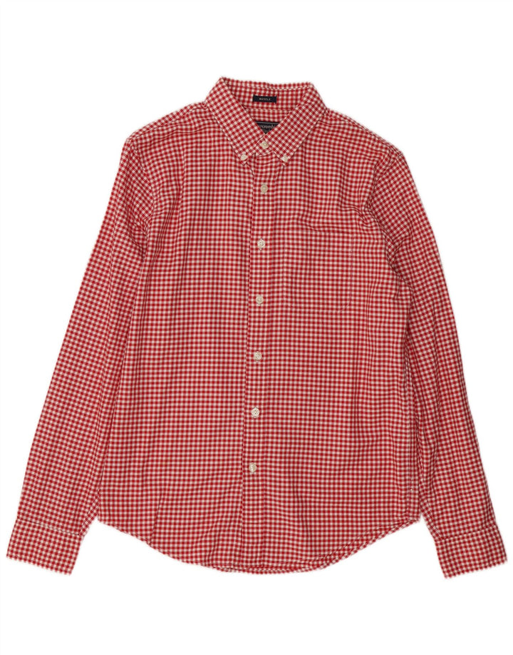 Abercrombie & Fitch Herrenhemd aus mittelroter Gingham-Baumwolle