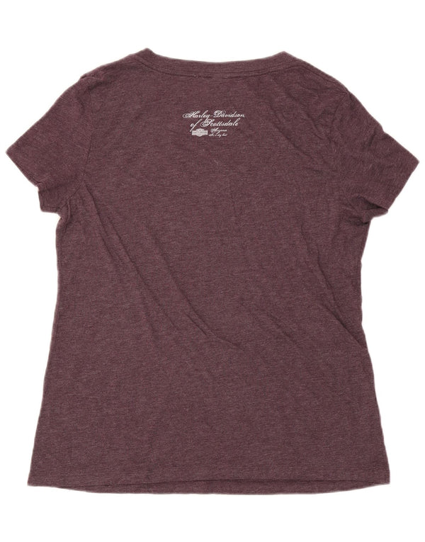 Harley Davidson Damen Grafik T-Shirt Top UK 20 2XL Lila Polyester