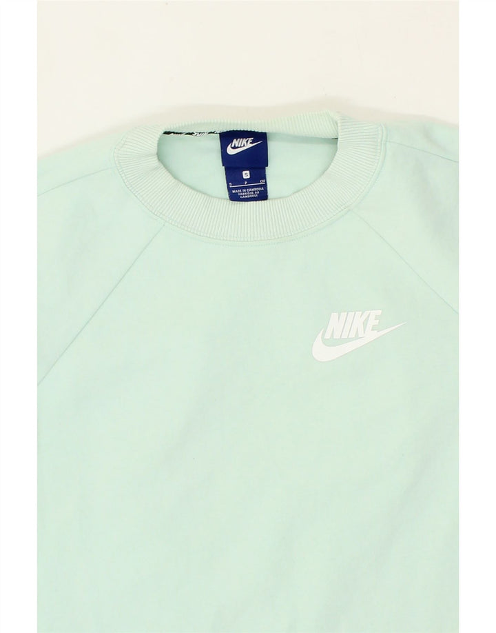 NIKE Womens Graphic Oversized Sweatshirt Jumper UK 10 Small Green Cotton Vintage Nike and Second-Hand Nike from Messina Hembry 