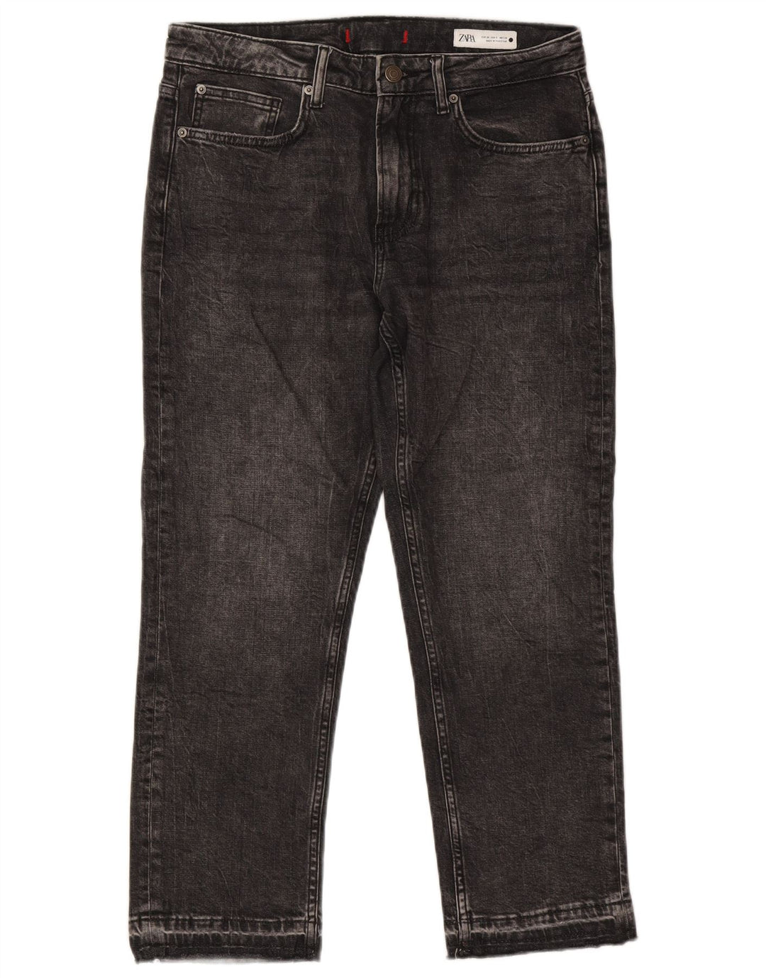 ZARA Damen Straight Jeans EU 38 Small W28 L26 Schwarz