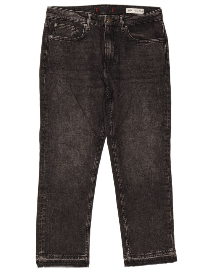 ZARA Damen Straight Jeans EU 38 Small W28 L26 Schwarz