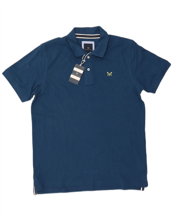 Crew Clothing Herren-Poloshirt, groß, blaue Baumwolle