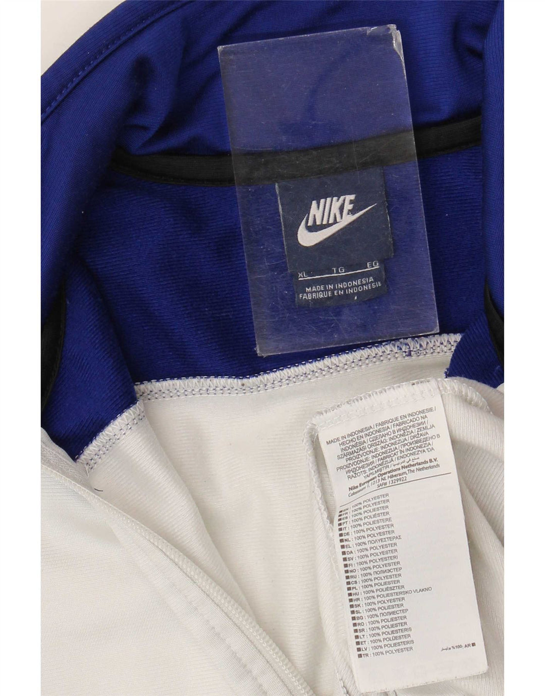 Nike Damen-Trainingsanzug-Top-Jacke, UK 18, XL, weißes Colourblock-Polyester