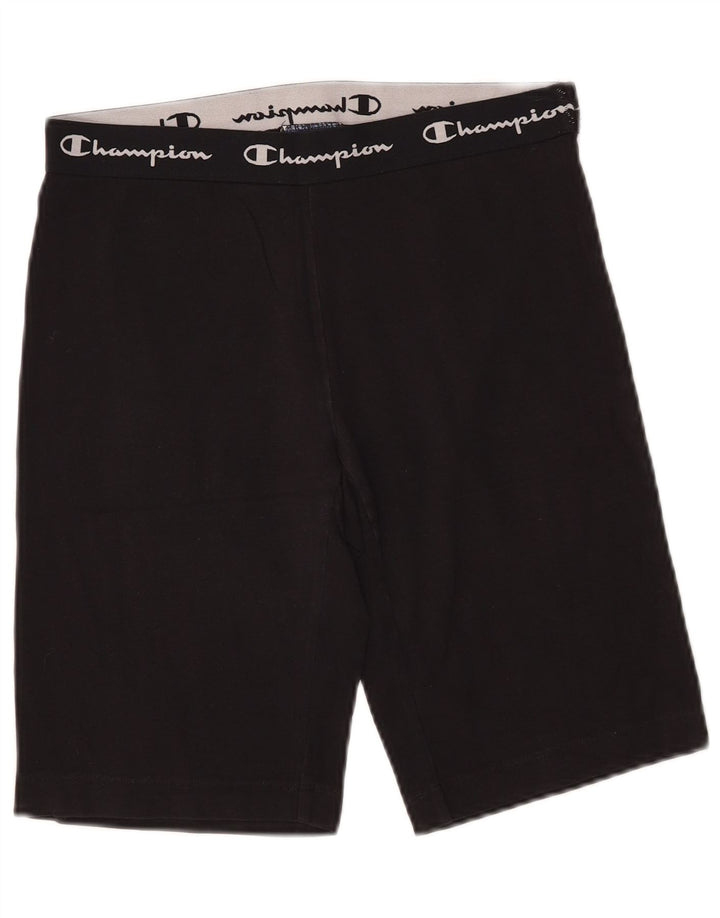 CHAMPION Damen Graphic Sport Shorts UK 12 Mittelschwarze Baumwolle
