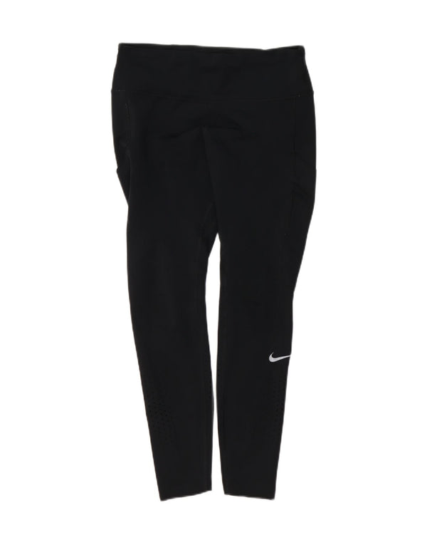 Nike Damen Crop Leggings UK 14 Large Schwarz