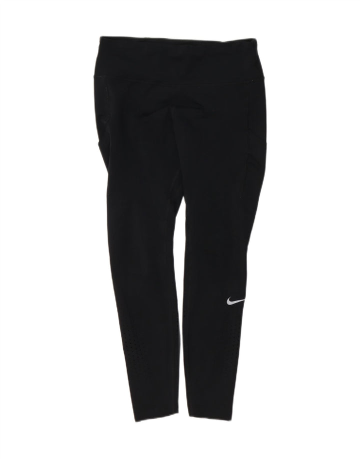 Nike Damen Crop Leggings UK 14 Large Schwarz