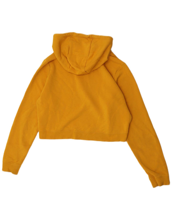 Nike Womens Oversized Crop Graphic Hoodie Pullover UK 14 Mittelgelbe Baumwolle