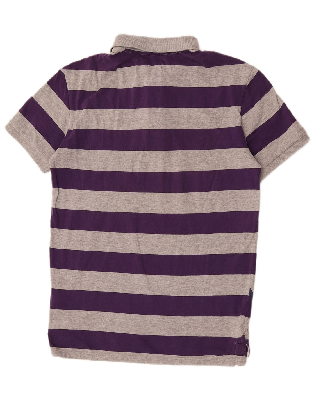 Desigual Herren-Poloshirt mit Grafik, groß, grau gestreift, Baumwolle