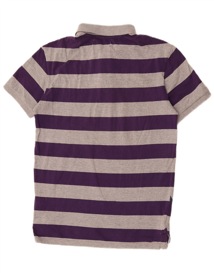 Desigual Herren-Poloshirt mit Grafik, groß, grau gestreift, Baumwolle