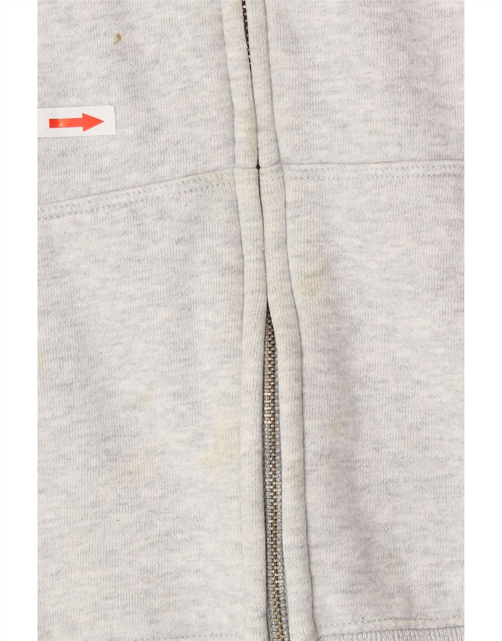 Gap Damen-Kapuzenpullover mit grafischem Reißverschluss, groß, aus grauer Baumwolle