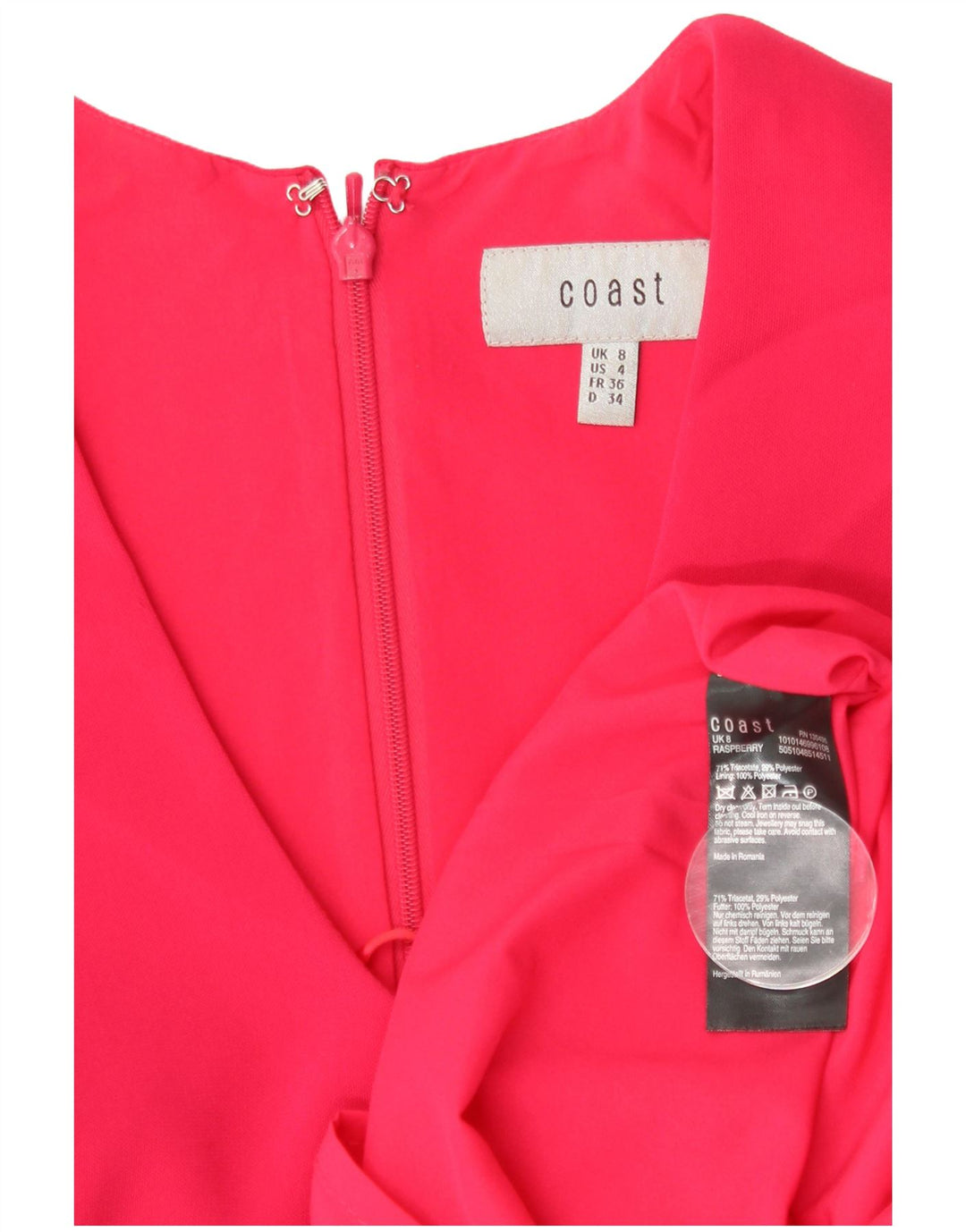 Coast Damen Figurbetontes Kleid UK 8 Small Pink Triacetate