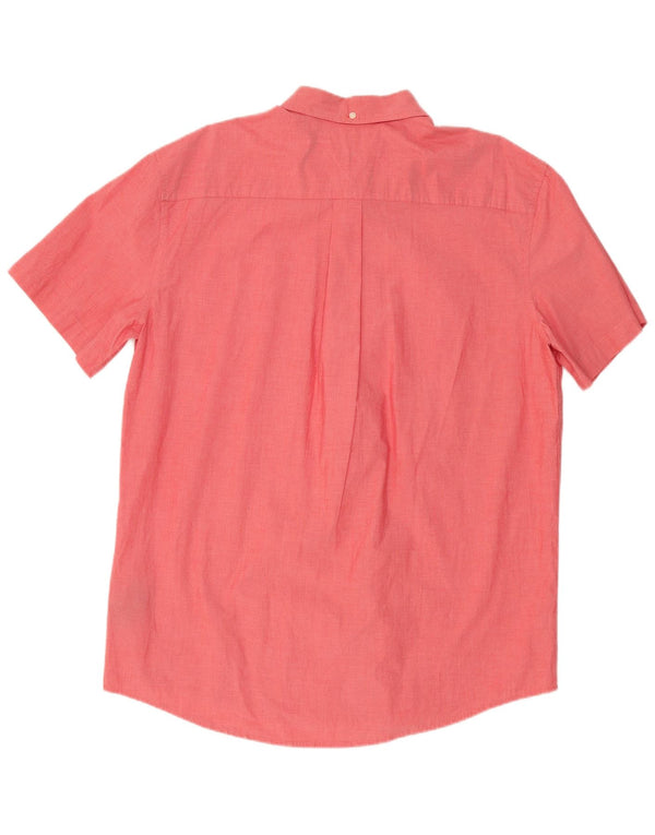 Tommy Hilfiger Herren Kurzarm-Hemd mit klassischer Passform, XL, rote Baumwolle