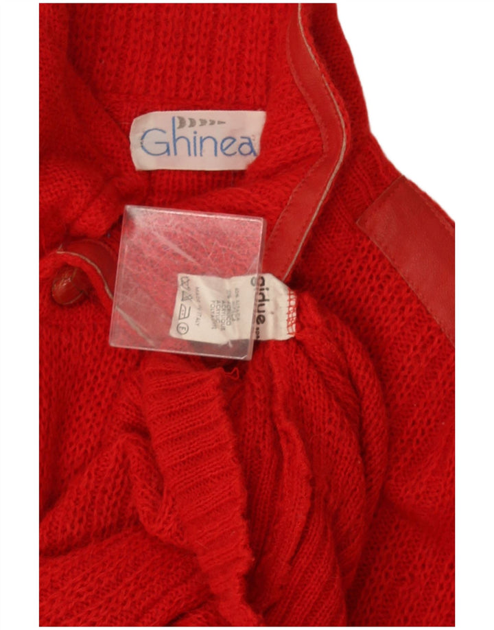 Vintage Herren Rollkragenpullover Pullover Große rote Alpakawolle
