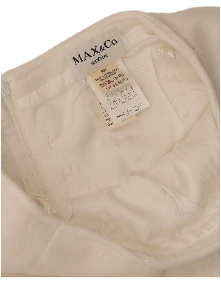 Max & Co. Damen Minirock UK 12 Medium W26 Weiß Polyester
