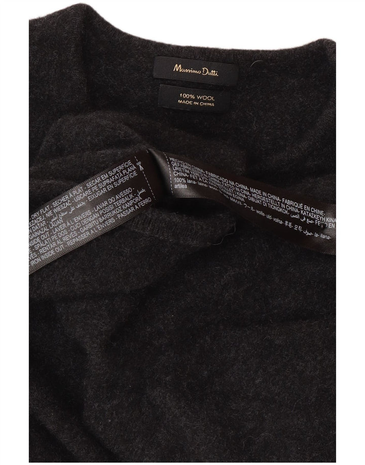 Massimo Dutti Damen Crop Cardigan Pullover UK 12 Mittelgraue Wolle