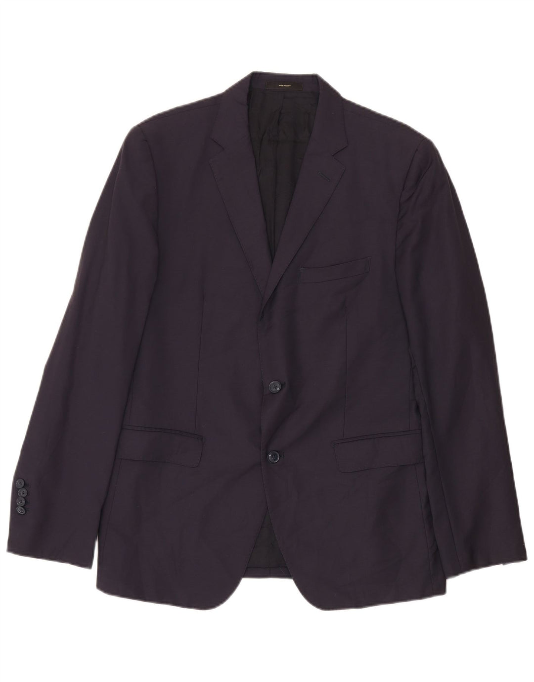Massimo Dutti Herren-Blazer mit 2 Knöpfen, EU 52, große marineblaue Wolle