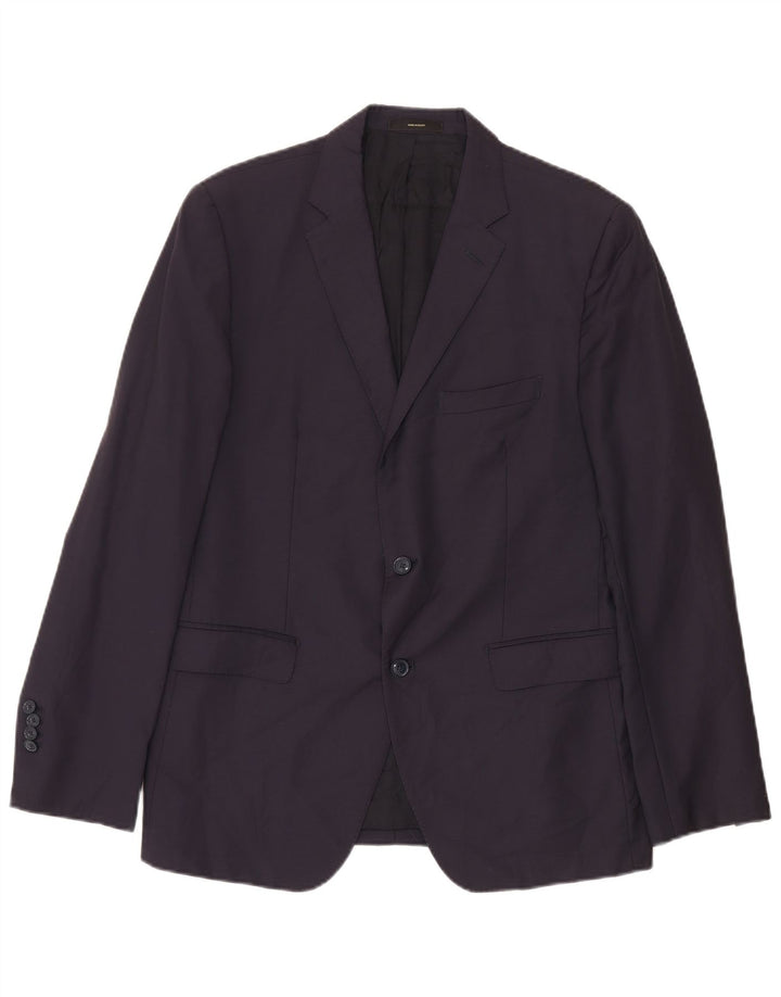 Massimo Dutti Herren-Blazer mit 2 Knöpfen, EU 52, große marineblaue Wolle