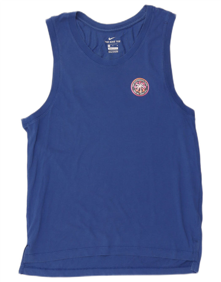 Nike Herren-T-Shirt mit Grafik, mittelblaue Baumwolle