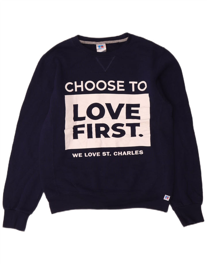 RUSSELL ATHLETIC Herren-Sweatshirt mit Grafik, Größe S, marineblau, Baumwolle