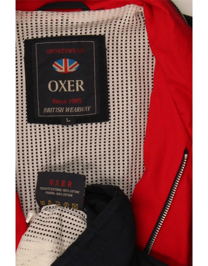 OXER Herren-Utility-Jacke mit Kapuze, UK 40, große marineblaue Baumwolle