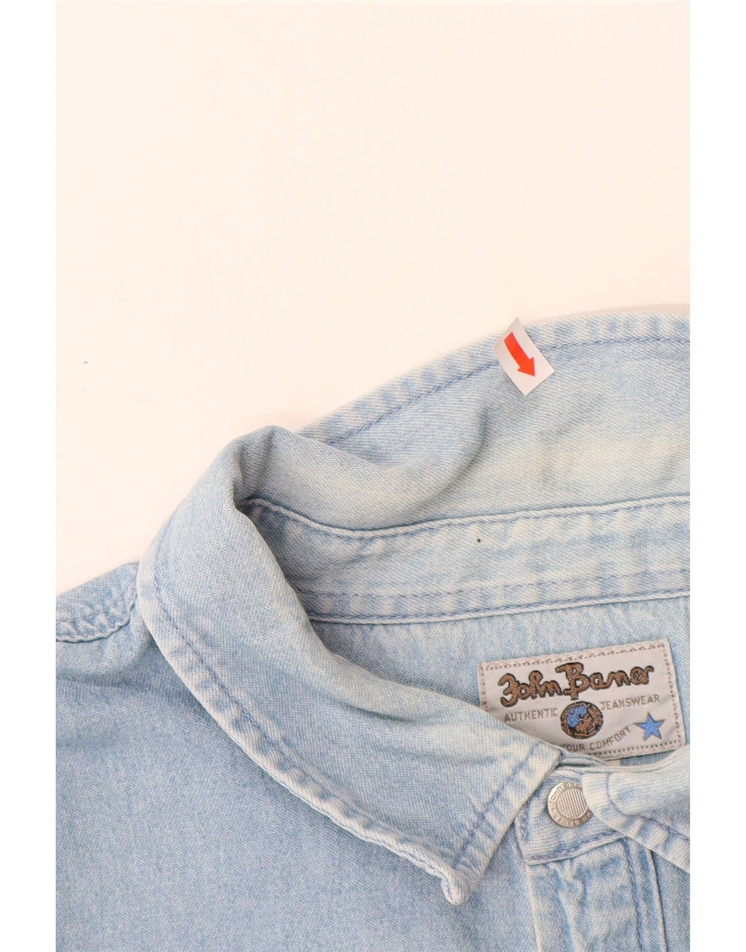 JOHN BANER Herren Jeanshemd 3XL Blaue Baumwolle