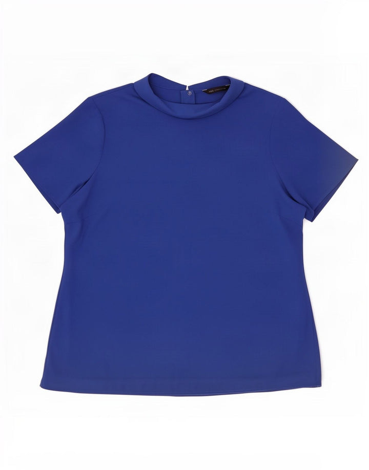 Marks & Spencer Damen Blusenoberteil UK 16 Large Blau Polyester