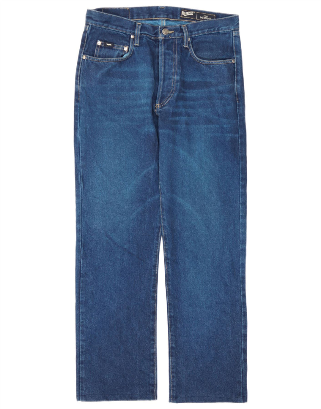 Gas Herren Straight Jeans W32 L28 Blaue Baumwolle
