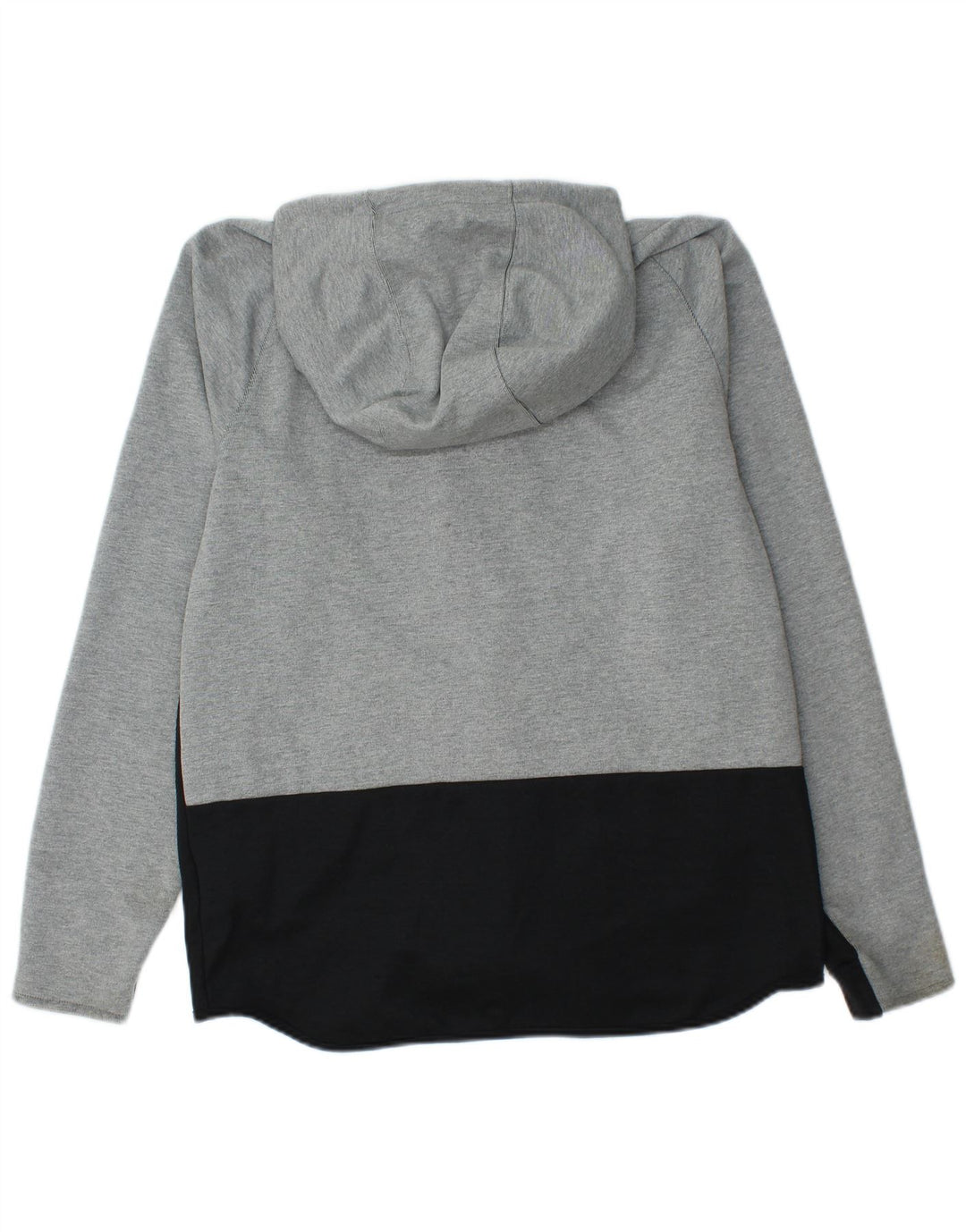 NIKE Herren-Kapuzenpullover mit Reißverschluss, mittelgraue Colourblock-Baumwolle