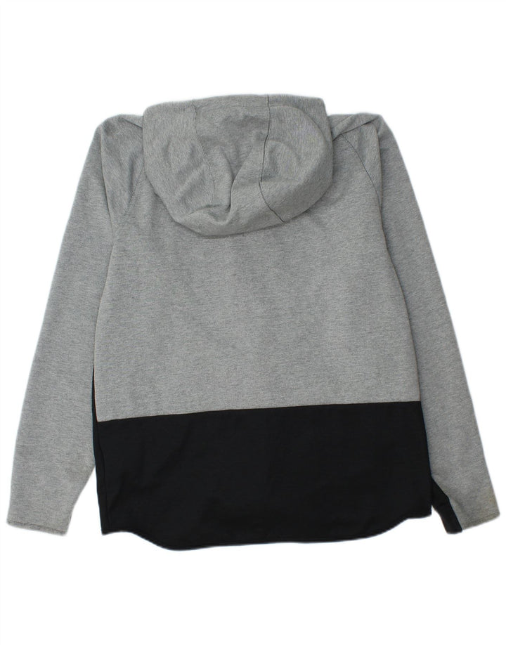 NIKE Herren-Kapuzenpullover mit Reißverschluss, mittelgraue Colourblock-Baumwolle