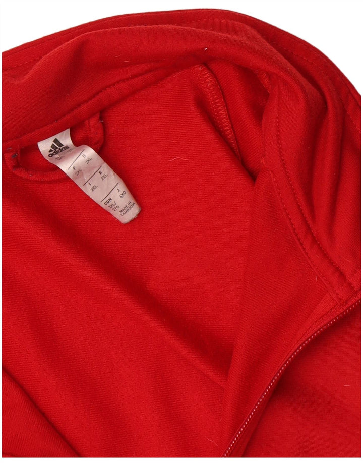 Adidas Herren Trainingsanzug Top Jacke 2XL Rot Polyester