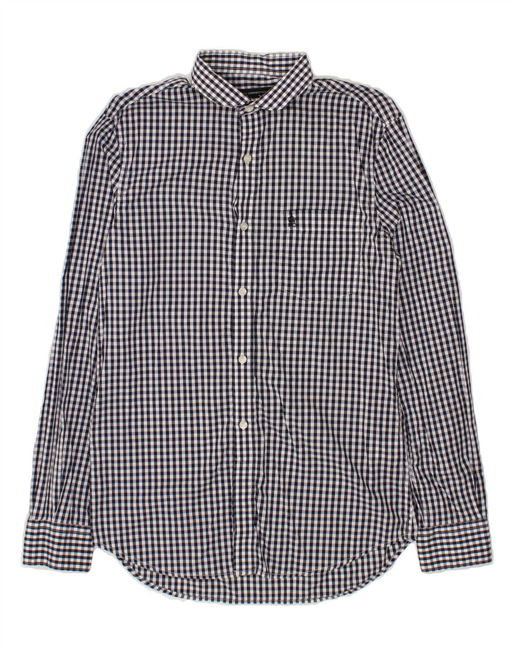 FRENCH CONNECTION Mens Shirt Small Navy Blue Gingham Cotton Vintage French Connection and Second-Hand French Connection from Messina Hembry 