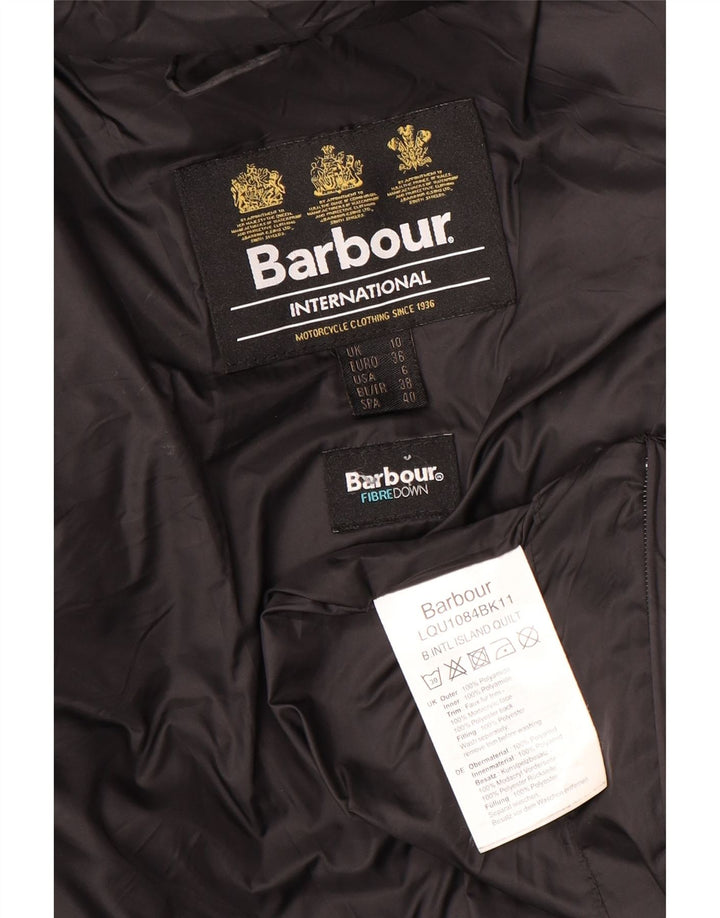 Barbour Damen-Jacke mit Kapuze, gepolstert, UK 10, Größe S, Schwarz, Polyamid