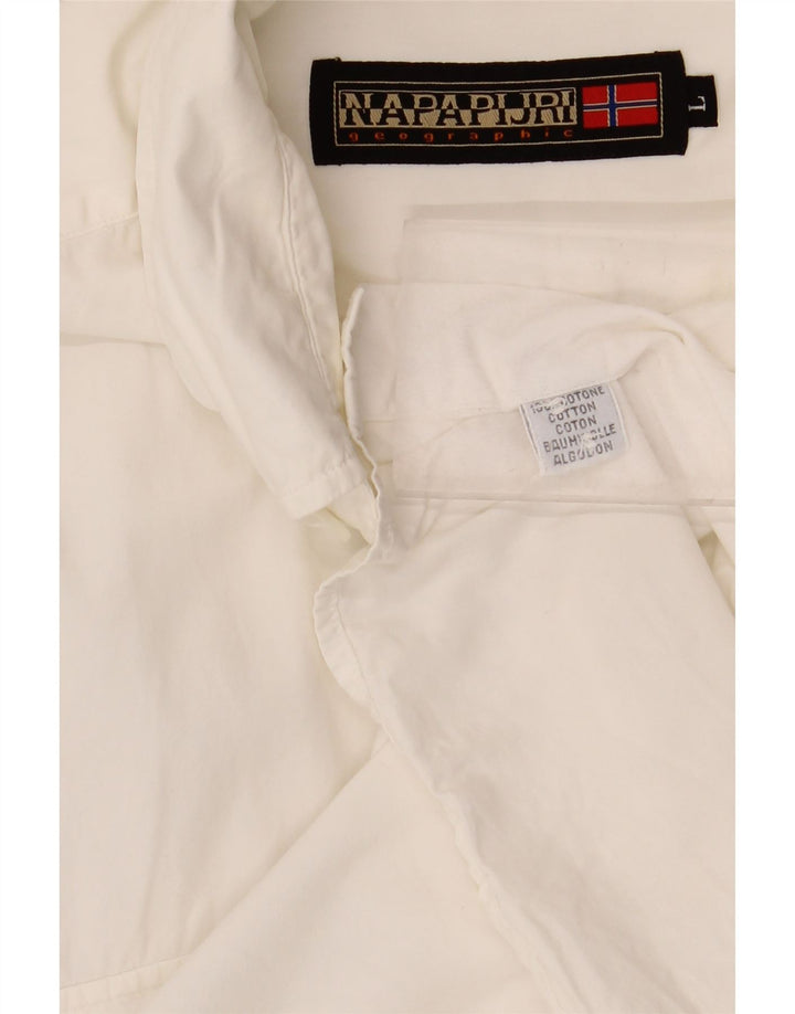 Napapijri Herren-Hemd, groß, aus weißer Baumwolle