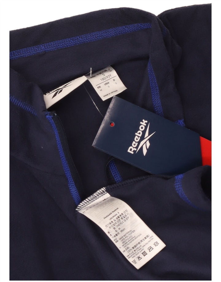 Reebok Herren-Fleecepullover mit Reißverschluss, mittelgroß, Marineblau, Polyester, Sport